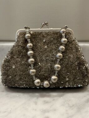Vintage Silver Sequin Purse